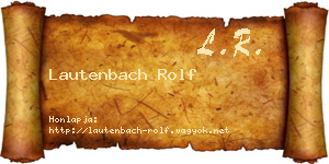 Lautenbach Rolf névjegykártya